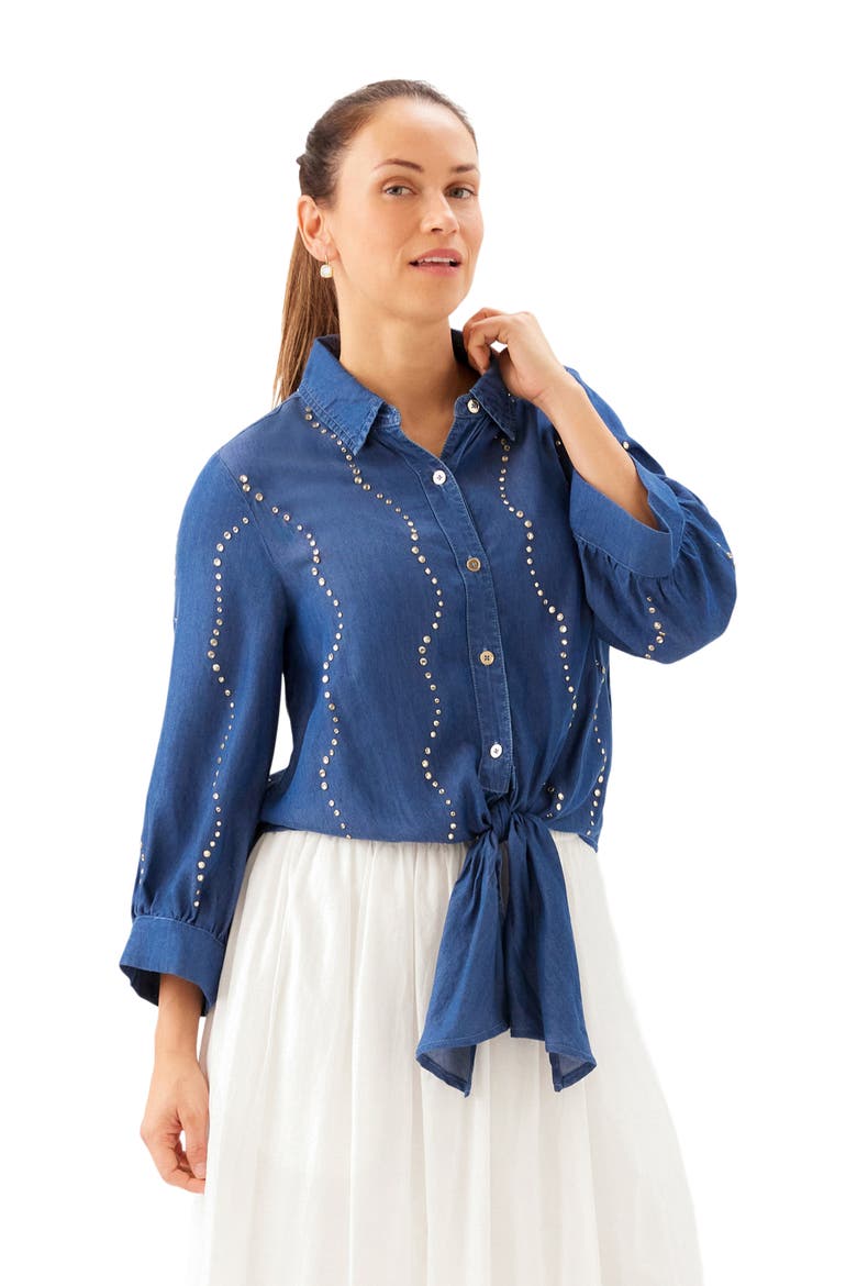 Gemstone Denim Shirt, Alternate, color, CHAMBRAY