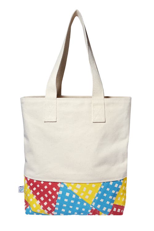 Dance Happy Patchwork Carry All Tote Bag In Multicolor