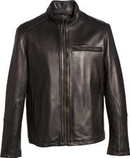 Cole Haan Lambskin Leather Moto Jacket