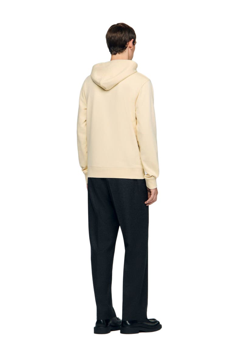 Heart patch hooded sweatshirt, Alternate, color, Butter cream