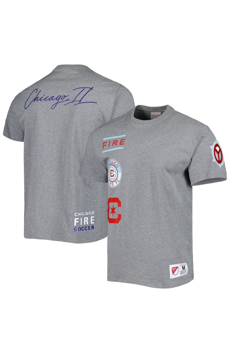 Mitchell & Ness Men's Mitchell & Ness Gray Chicago Fire City Tee, Main, color,
