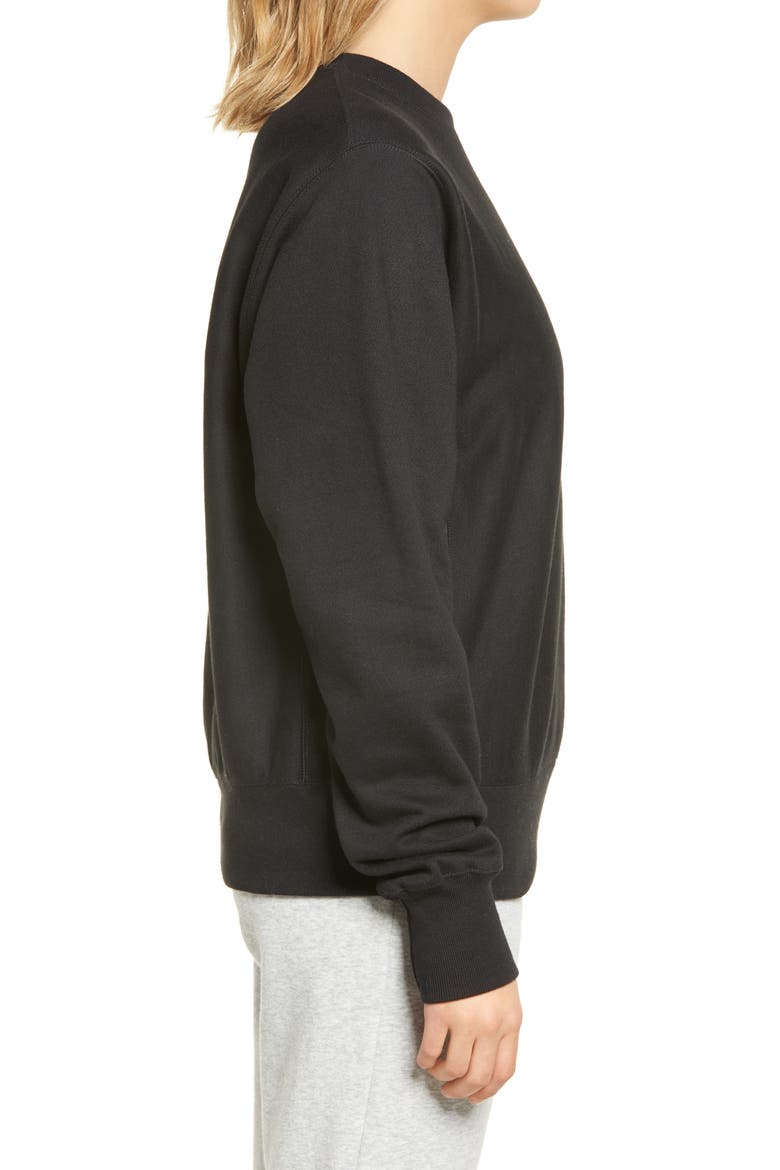 Reverse Weave® Boyfriend Sweatshirt, Alternate, color, BLACK