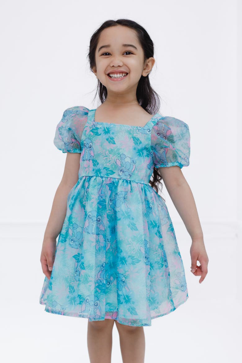 Lilo & Stitch Short Sleeve Dress, Alternate, color, Aqua Stitch
