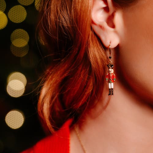 Bill Skinner Studio Nutcracker Stud Earrings In Gold