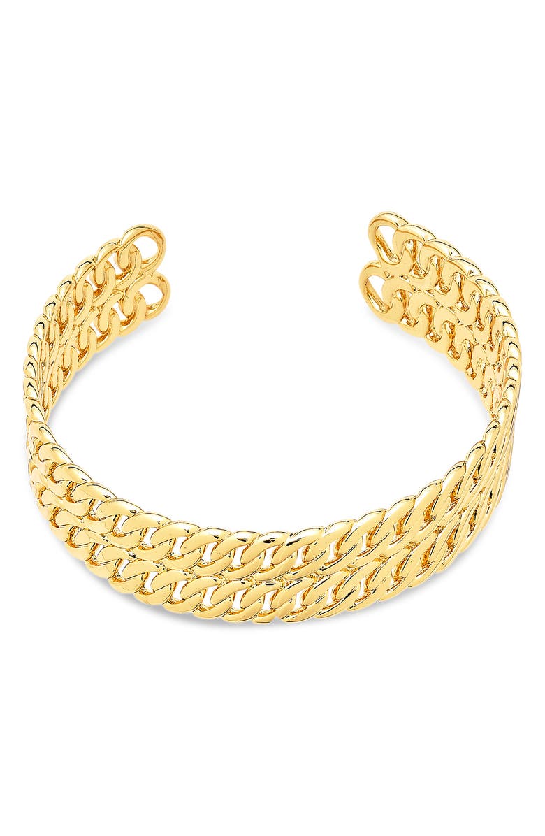 Sterling Forever Double Rope Chain Cuff, Main, color, 