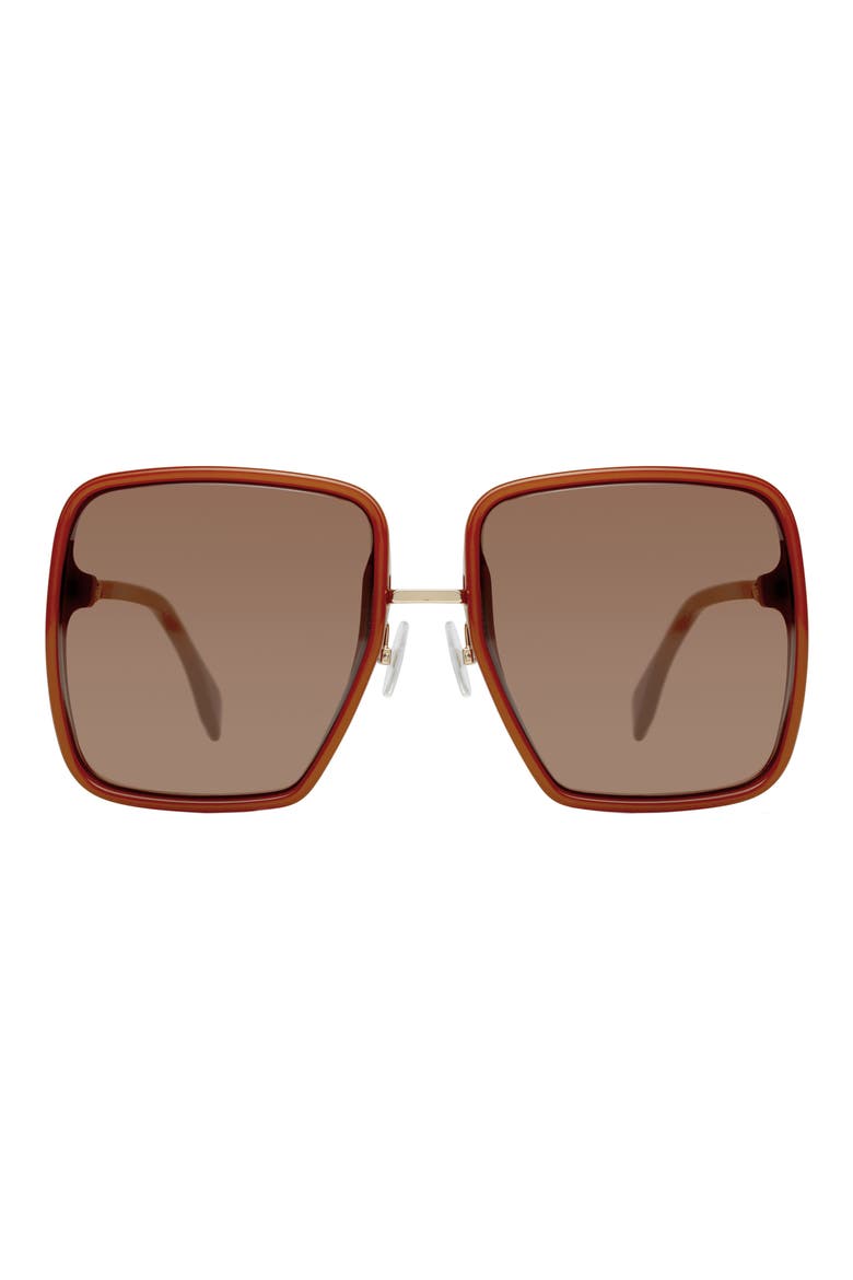 59mm Angular Sunglasses, Alternate, color, BRICK CORA/ PINK