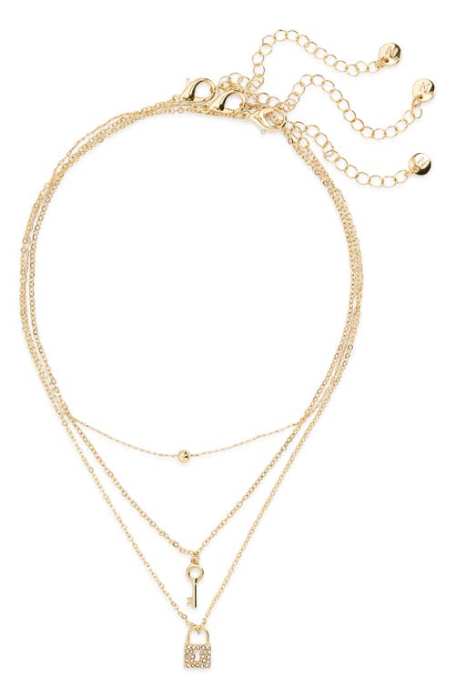 BP. Lock & Key Layered Necklace in Gold 