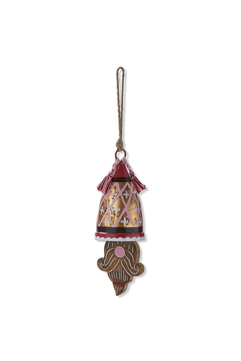 Gnomie Oskar Bell Decorative Holiday Bells Multicolor Iron, Main, color, Multicolored
