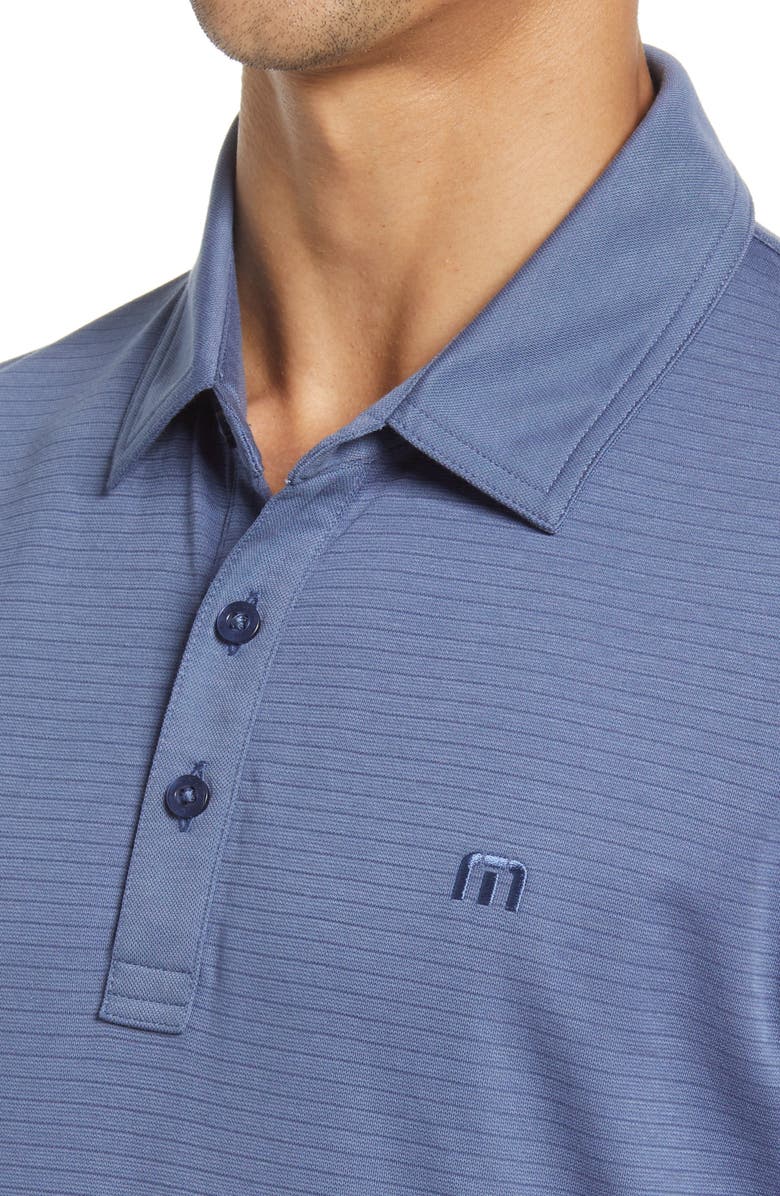 TravisMathew A Class Stripe Pima Cotton Blend Polo, Alternate, color, Vintage Indigo