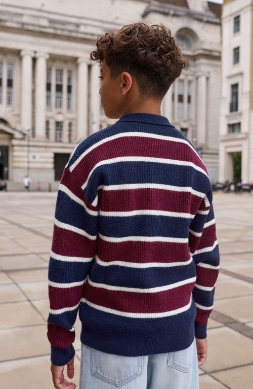 Next Kids' Stripe Polo Sweater In Multi