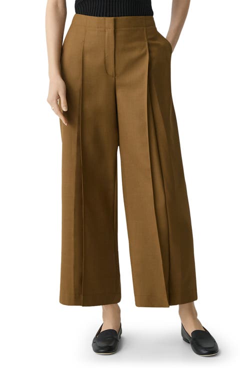 City Pleated High Waist Wide Leg Pants