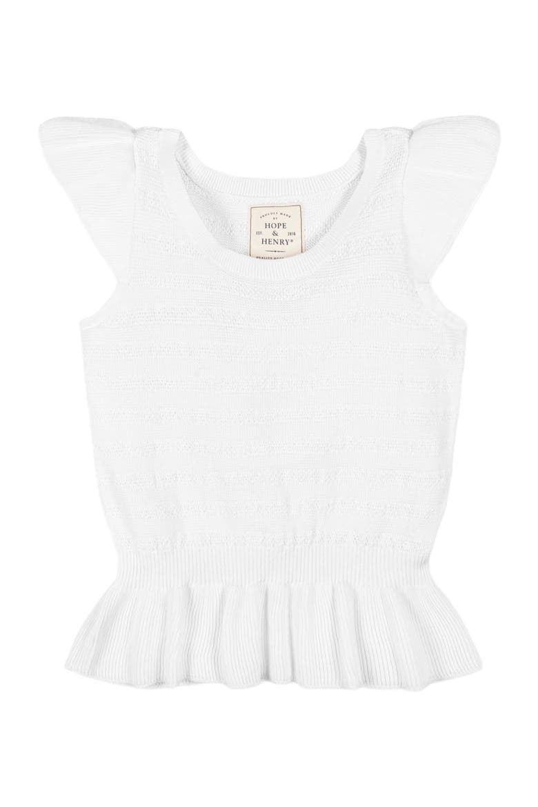 Women's Organic Peplum Sweater Top, Alternate, color, White Peplum
