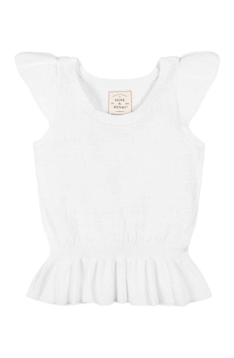 Hope 
Henry Women
s Organic Peplum Sweater Top, Alternate, color, White Peplum
