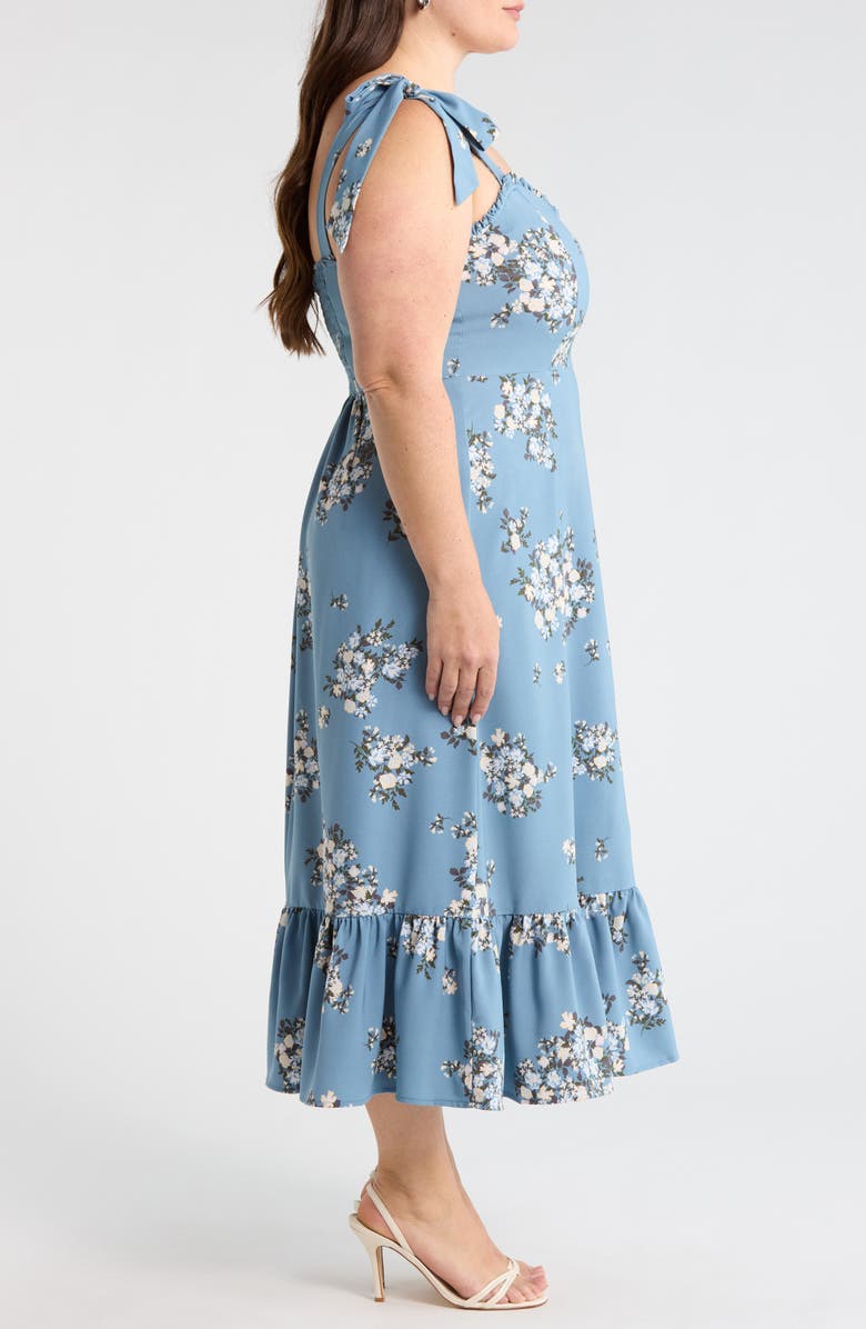 SUGARLIPS Moxie Floral Baker Tie Strap Midi Dress, Alternate, color,