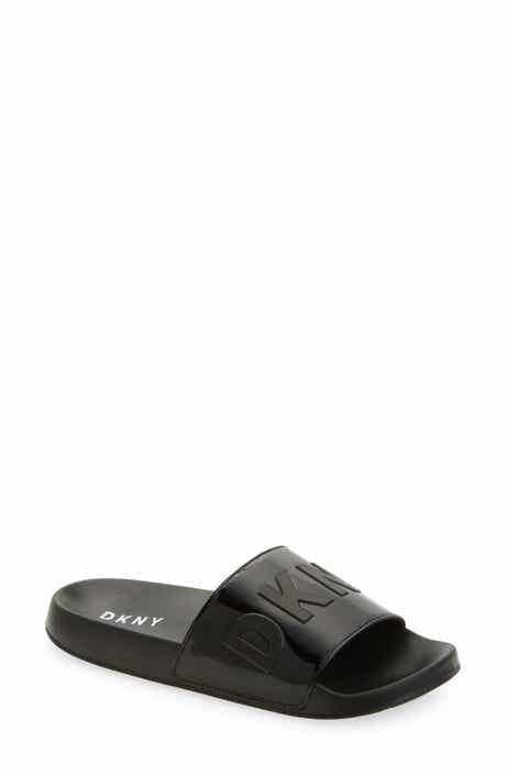DKNY Zinna Logo Shower Slide Sandal
