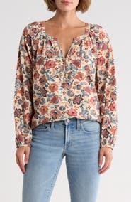 Lucky Brand Floral Henley