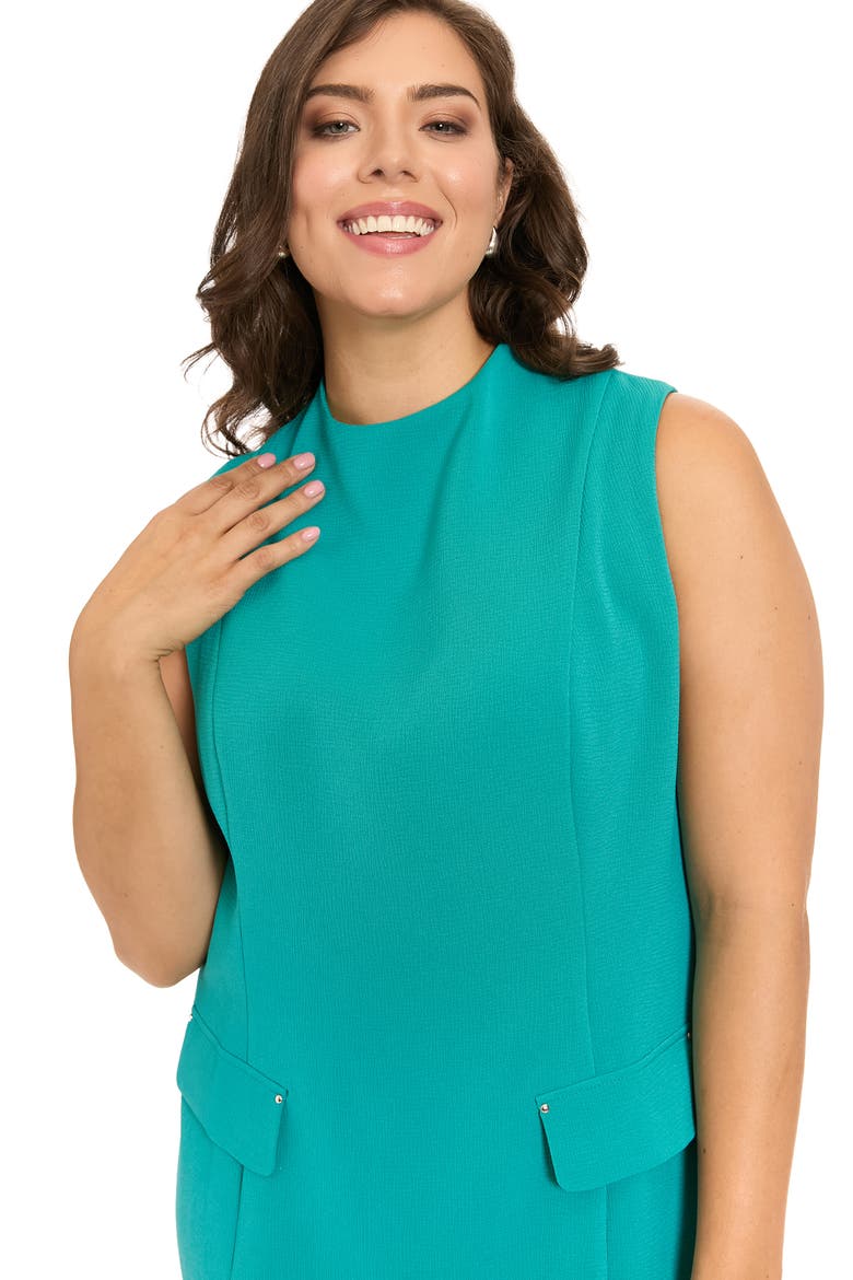 Grommet Pocket Shift Dress, Alternate, color, TILE BLUE