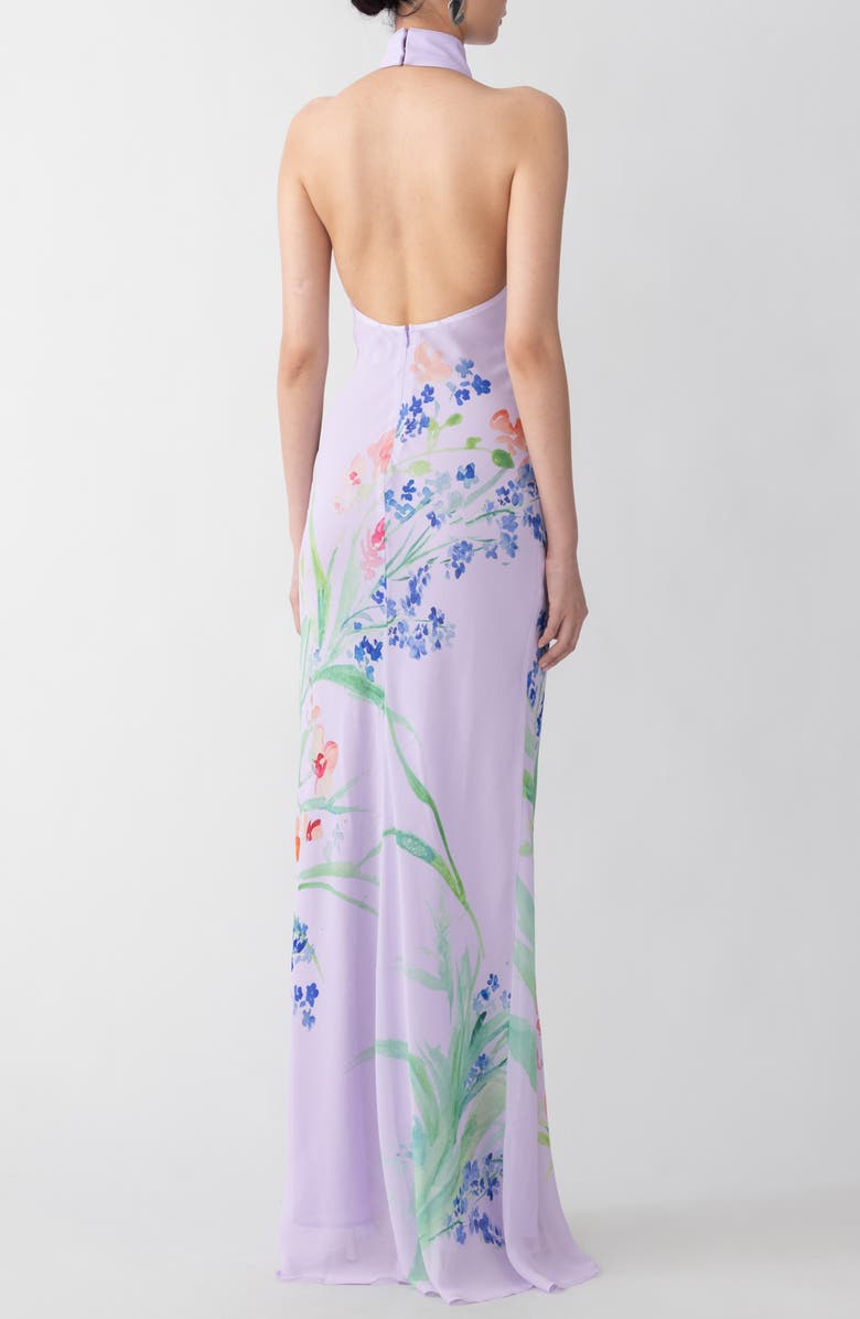 SAU LEE Gillian Halter Gown, Alternate, color, Lavender Multi