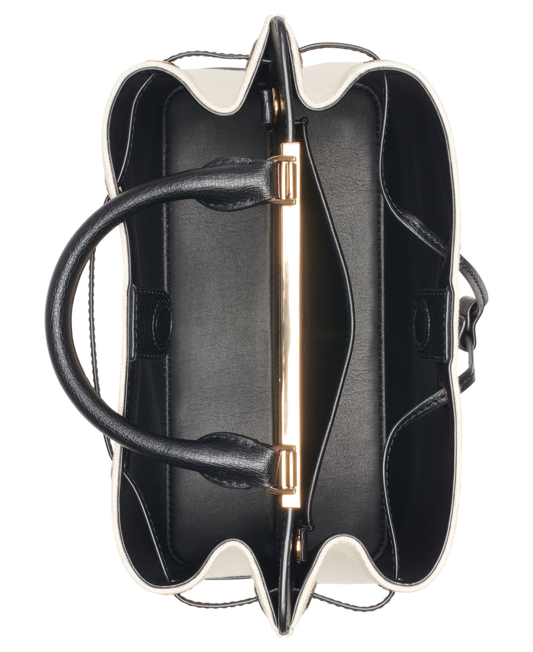 KARL LAGERFELD PARIS Evelina Canvas Bucket, Alternate, color, Natural/Black