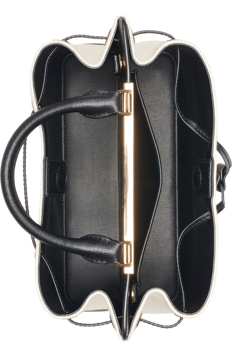 KARL LAGERFELD PARIS Evelina Canvas Bucket, Alternate, color, Natural/Black