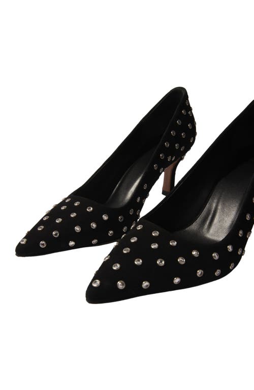 Maje Rhinestone Pumps With Pointed Toes In Black