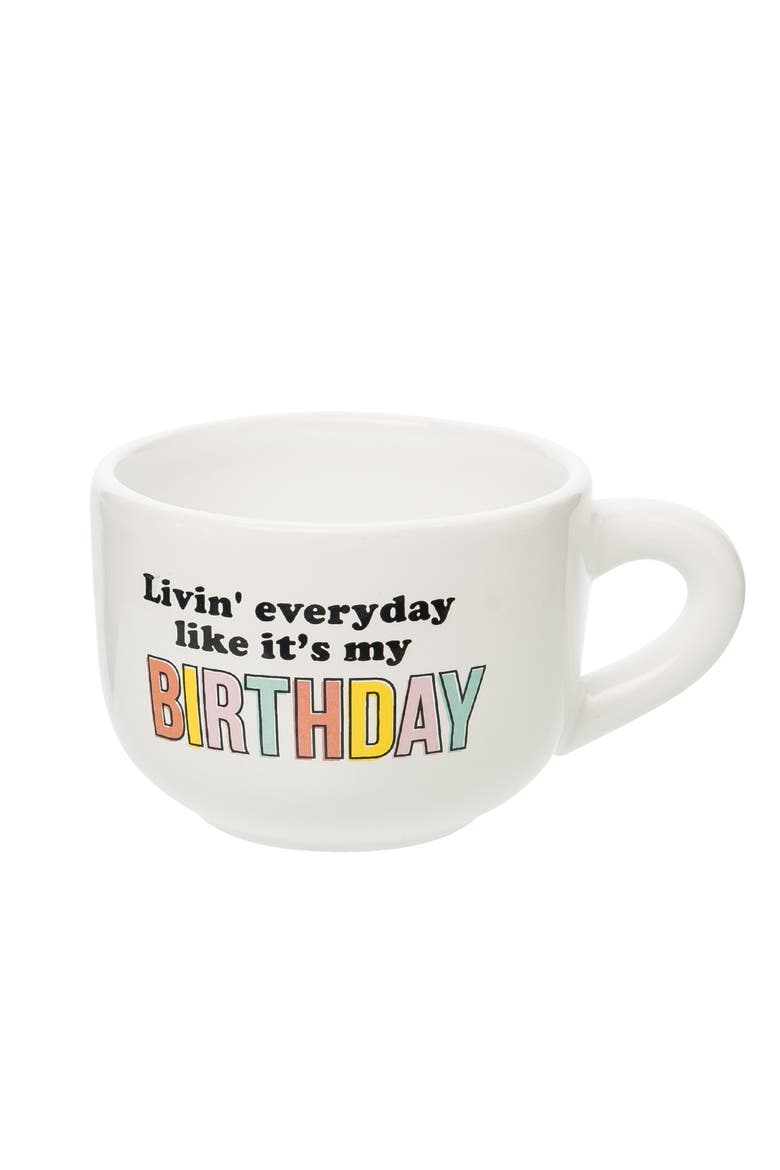 Like It's My Birthday Cappuccino Mug Ceramic White 24 oz, Main, color, White