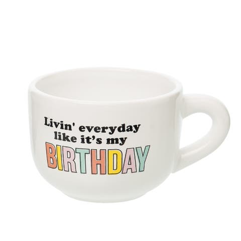 Like It's My Birthday Cappuccino Mug Ceramic White 24 oz
