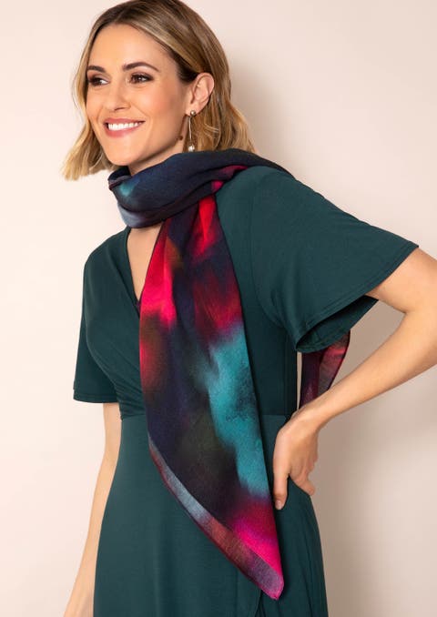 Handfinished Silk Blend Floral Wrap