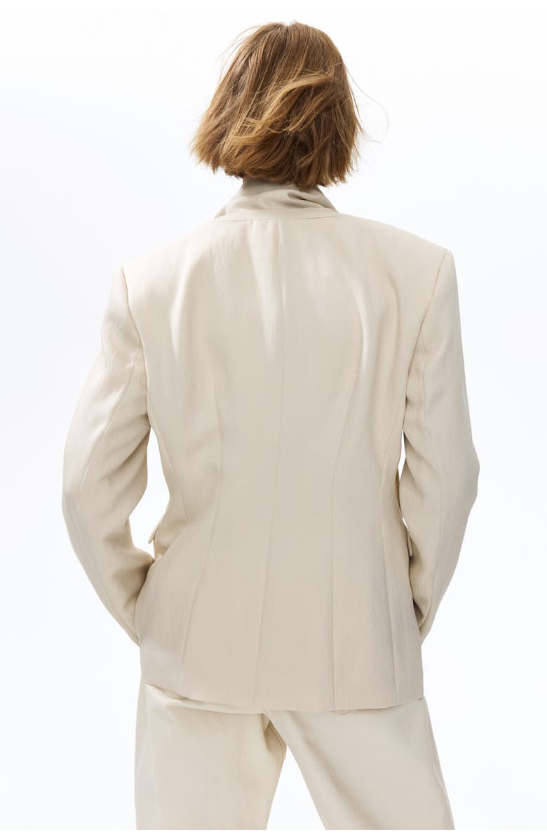 H&M Lapelless Blazer With Scarf, Alternate, color, Light Beige