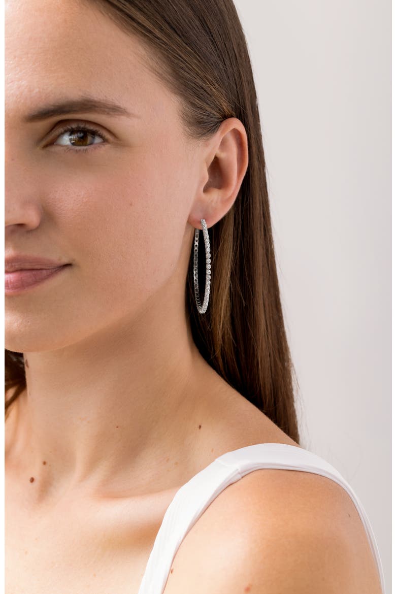 Audrey Diamond Hoop Earrings, Alternate, color, 18K WHITE GOLD