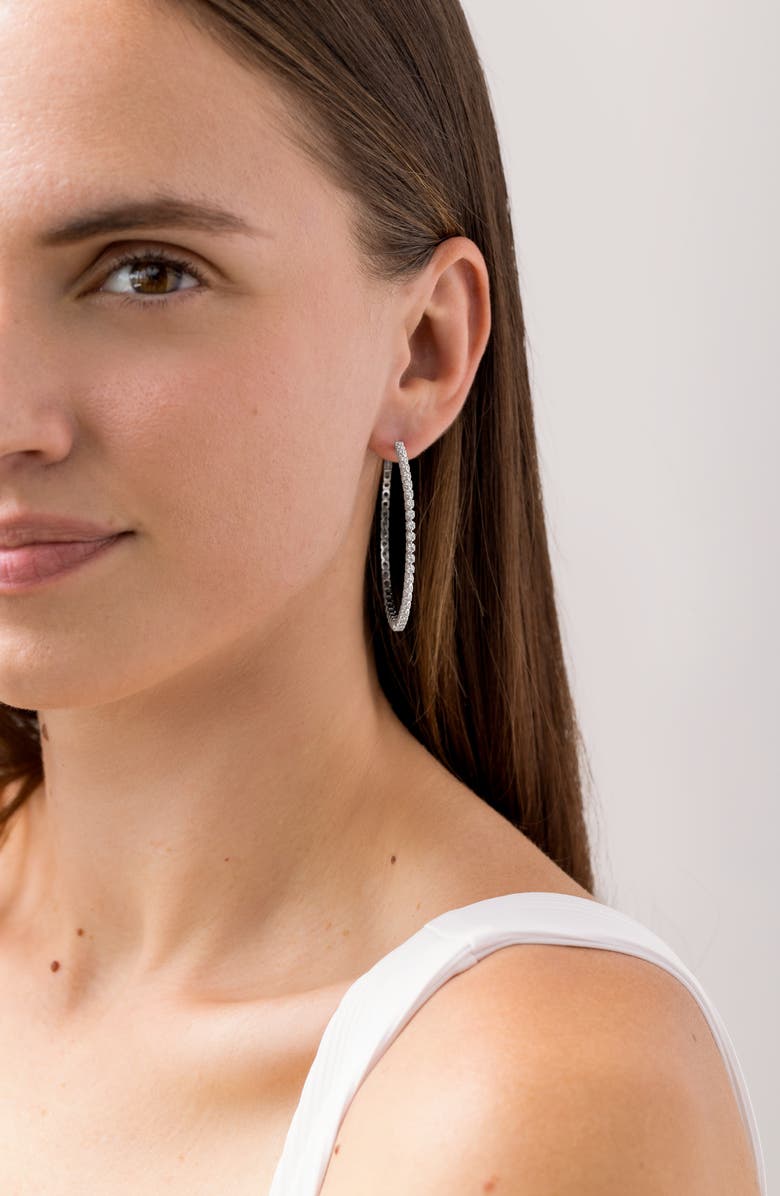 Bony Levy Audrey Diamond Hoop Earrings, Alternate, color, 18K White Gold