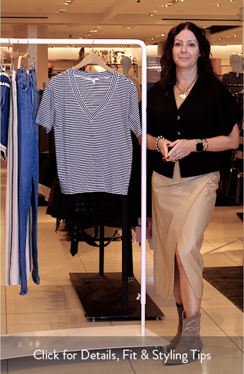 Kacey Stripe V-Neck T-Shirt, sales video thumbnail