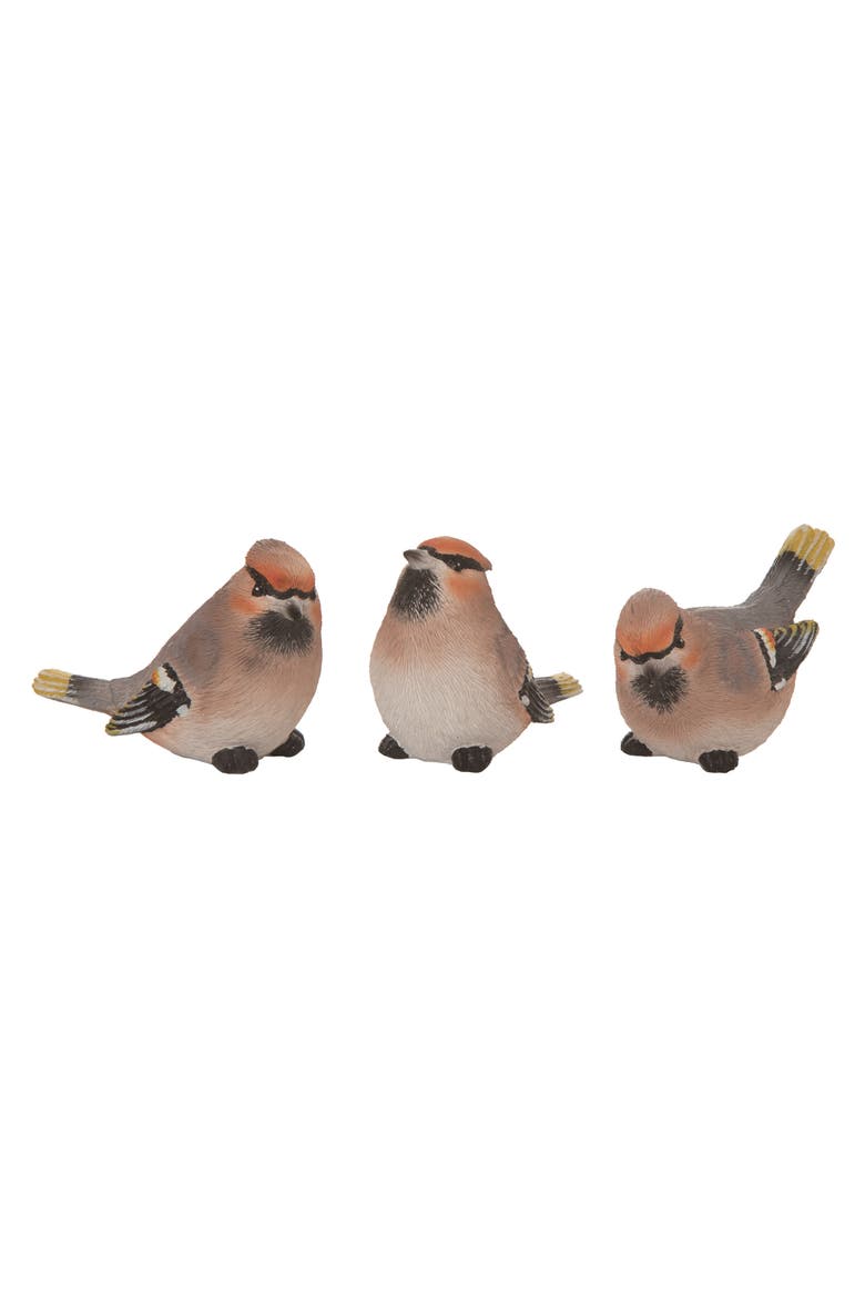 3.75" Multicolor Spring Bohemian Wax Wings Set of 3 Decorative Objects Polyresin Home Decor, Main, color, Multicolored