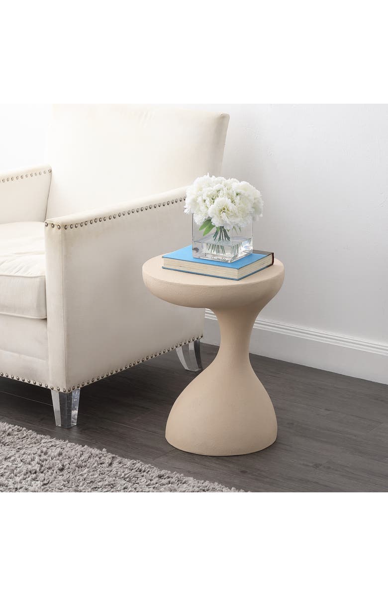 JONATHAN Y Boracay 19.75" Modern Minimalist Indoor/Outdoor Resin Drink Table, Alternate, color, Mocha