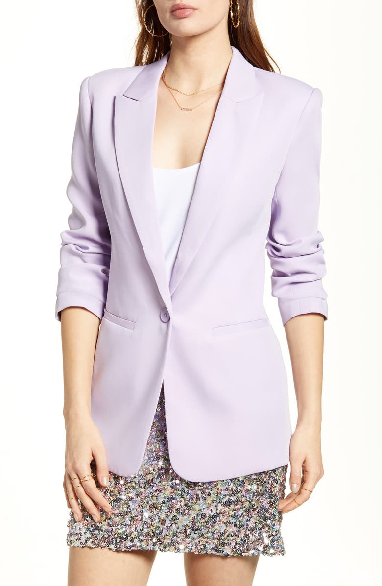 Endless Rose Tailored Single Button Blazer, Alternate, color, Lilac