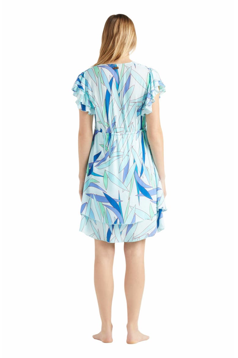 Women's Madrague Short Rayon Dress, Alternate, color, THALASSA