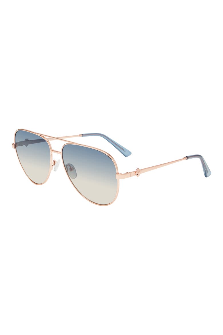 62mm Pilot Sunglasses, Alternate, color, GOLD COPPER/ BLUE DS PEACH