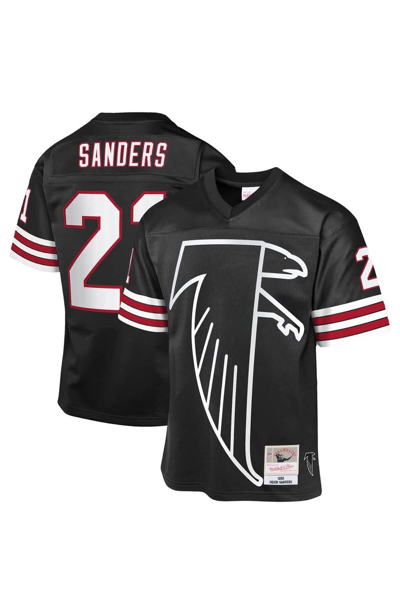 Mitchell & Ness Youth Mitchell & Ness Deion Sanders Black Atlanta Falcons 1992 Throwback Fashion Jersey, Main, color, Black