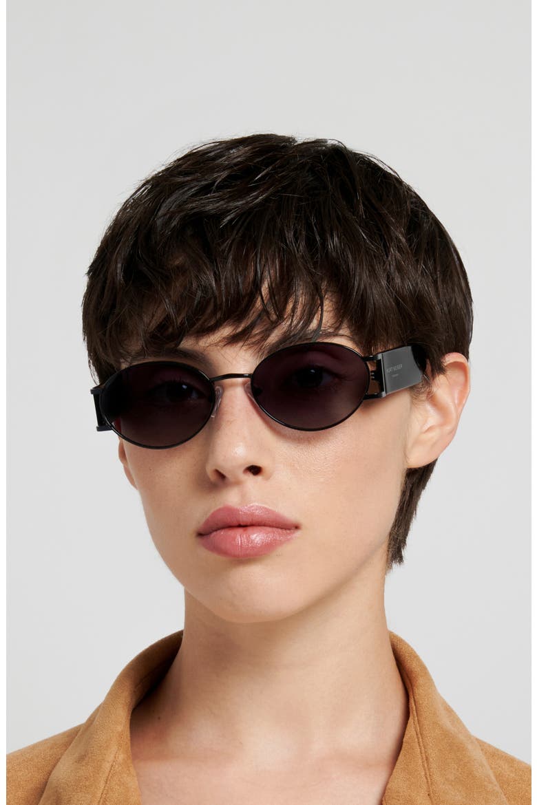 54mm Rectangular Sunglasses, Alternate, color, BLACK/ DARK GREY SF