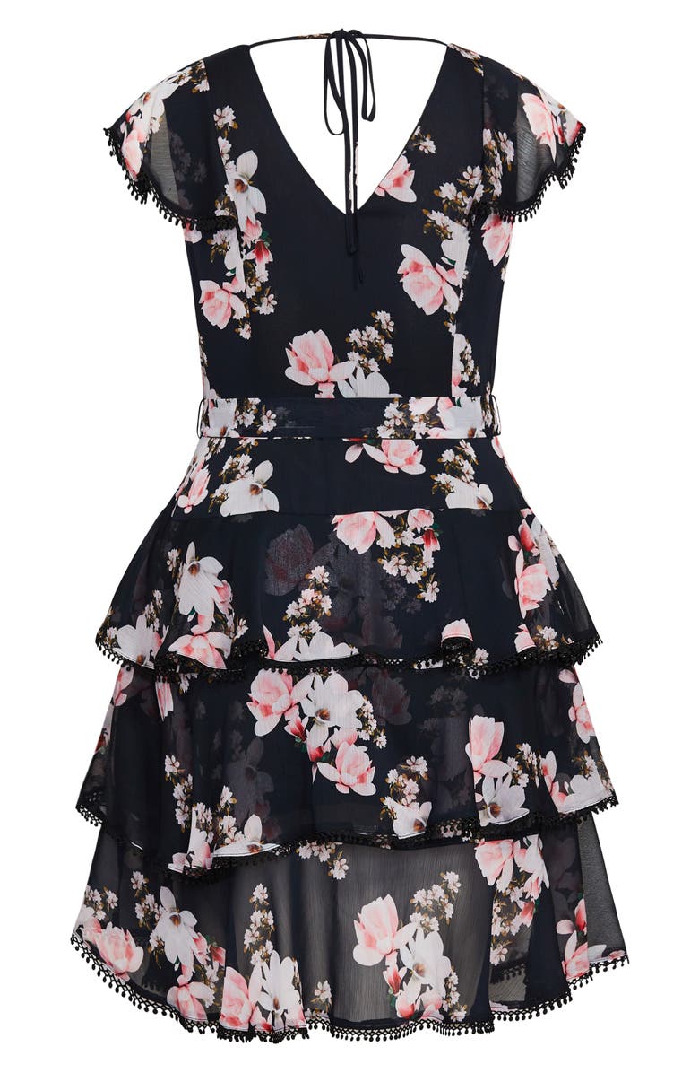 City Chic Lotus Tiered Ruffle Dress, Alternate, color, 