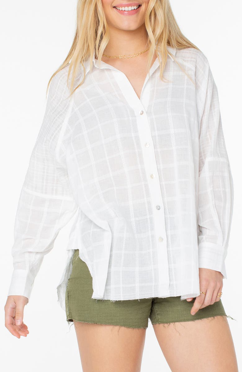 Roxy Out of Office Cotton Button-Up Shirt, Main, color, 