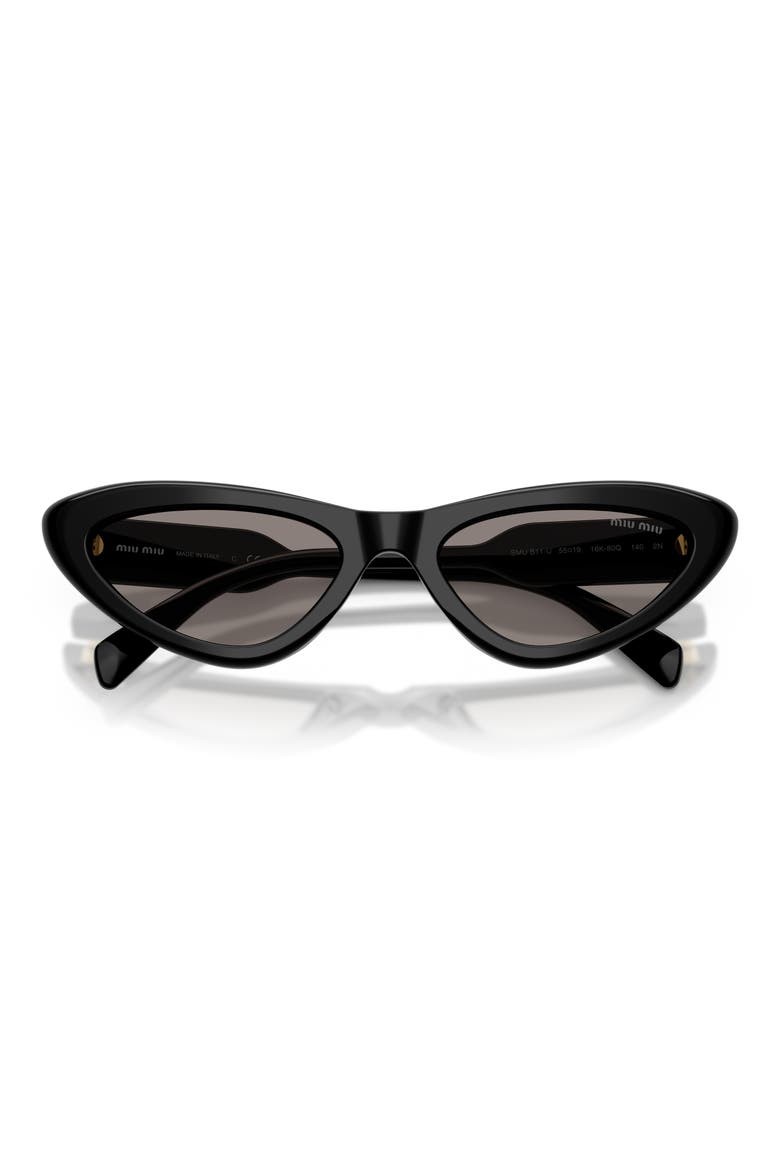 55mm Cat Eye Sunglasses, Alternate, color, BLACK / DARK GREY