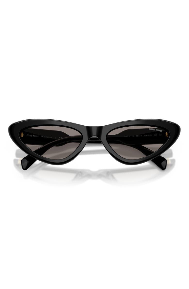 Miu Miu 55mm Cat Eye Sunglasses, Alternate, color, Black / Dark Grey