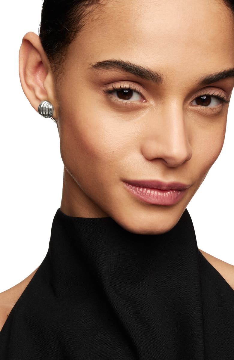 David Yurman Sculpted Cable Earrings, Alternate, color, Silver