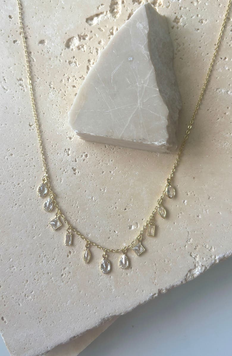 Adornia Mixed Crystal Shaker Necklace, Alternate, color, Gold