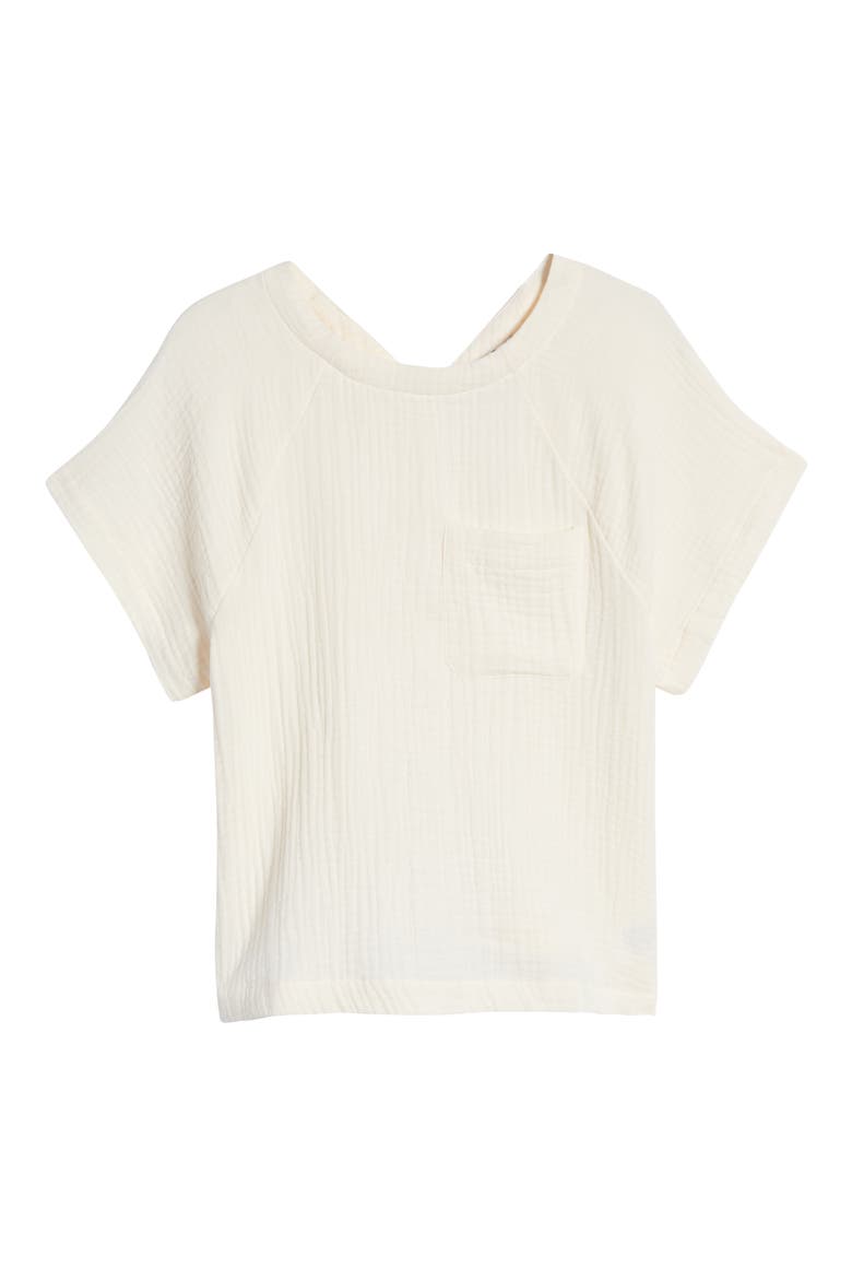 Asha Cotton Gauze Blouse, Alternate, color, LIGHTHOUSE