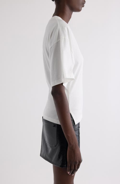 Courrèges Logo Patch Short Sleeves T-shirt In White