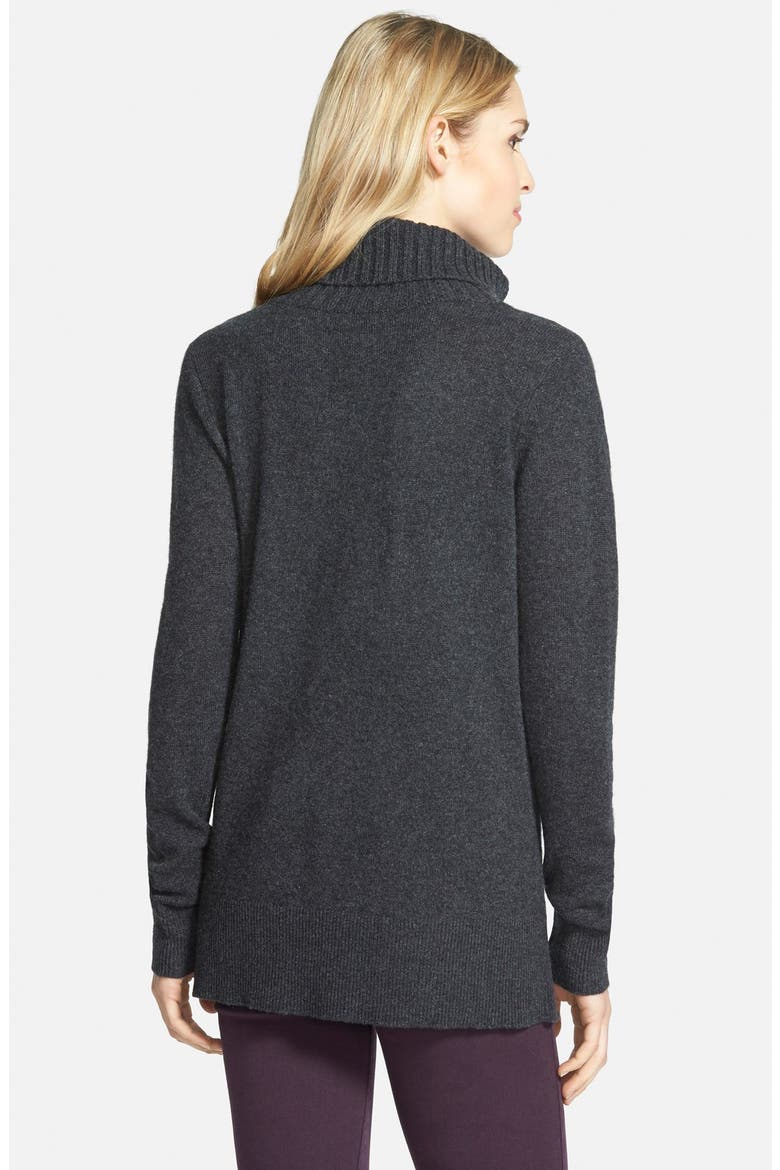 Cashmere Turtleneck Sweater, Alternate, color, HEATHER CHARCOAL