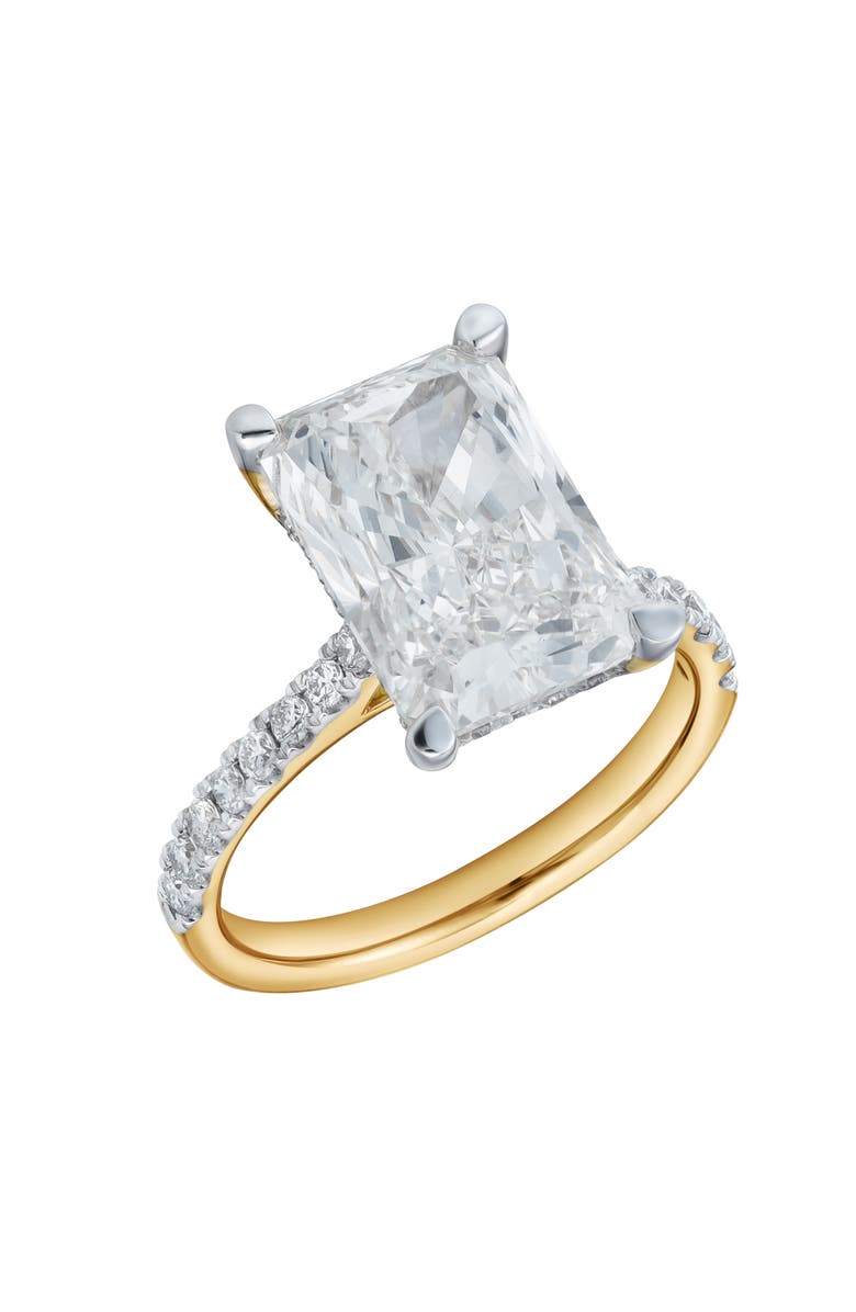 LuvMyJewelry Maia 14K Gold Radiant Cut Lab Grown Diamond Hidden Halo Engagement Ring - 5.4 Ct, Alternate, color, 