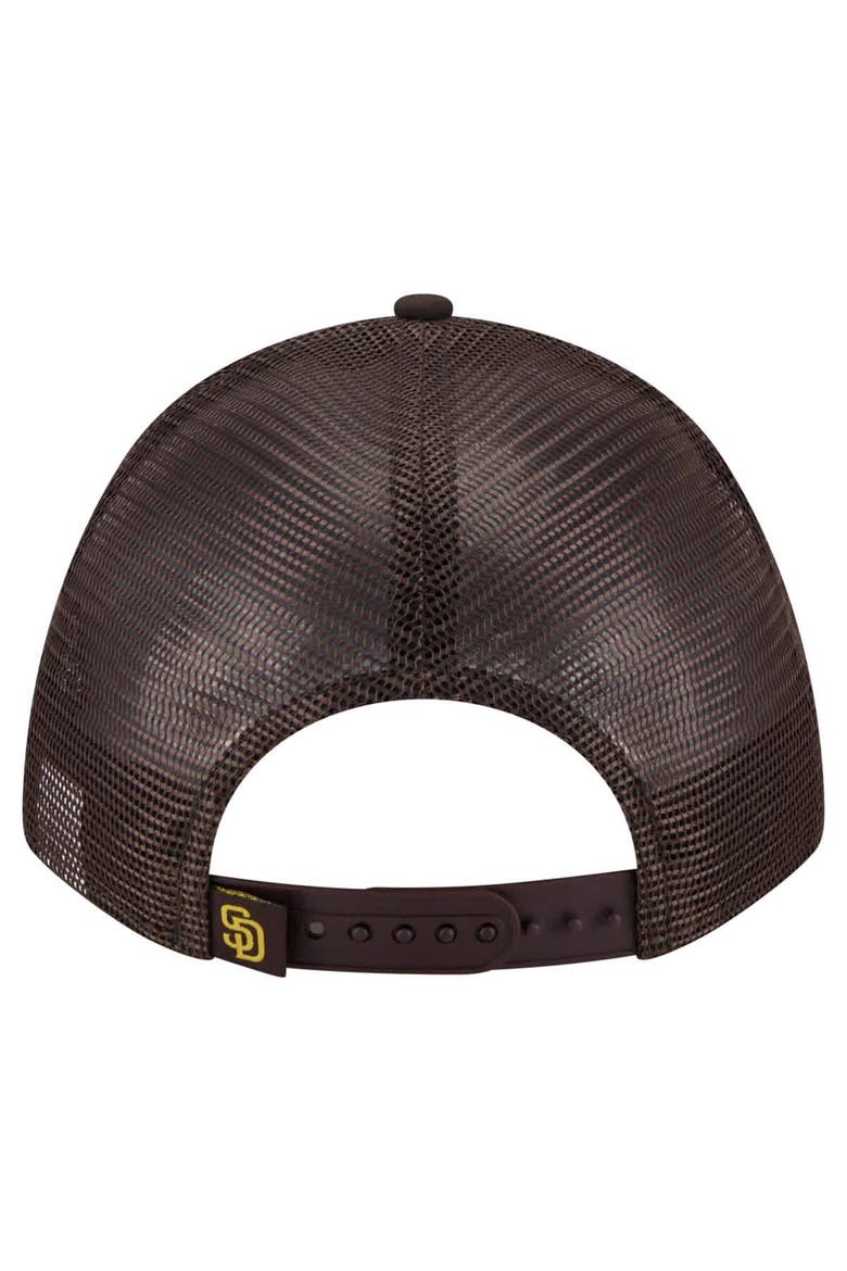 Men's New Era  Dark Brown San Diego Padres Minimalist 9FORTY A-Frame Adjustable Hat, Alternate, color, Dark Brown